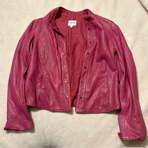 Armani Collezioni pink leather jacket